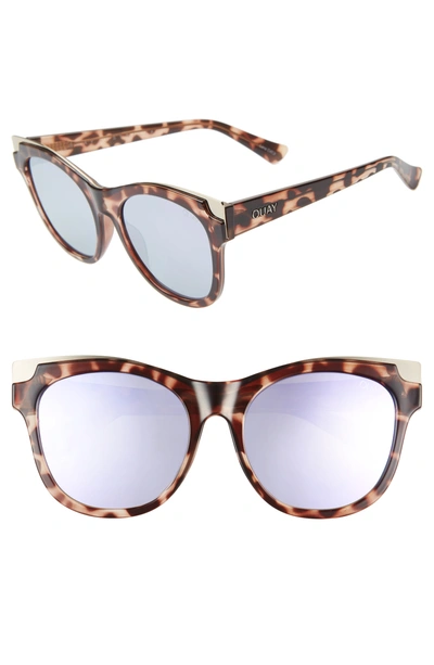 Quay Women's It's My Way Mirrored Cat Eye Sunglasses, 55mm In Tortoise Gold / Blue