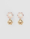 BURBERRY Crystal Charm Rose Gold-plated Nut and Bolt Earrings