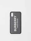 BURBERRY Logo Print Leather iPhone X/XS Case