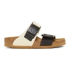 RICK OWENS RICK OWENS WHITE AND BLACK BIRKENSTOCK EDITION ROTTERDAM COMBO SANDALS