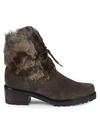 STUART WEITZMAN Furnace Mink Fur & Suede Lace-Up Booties