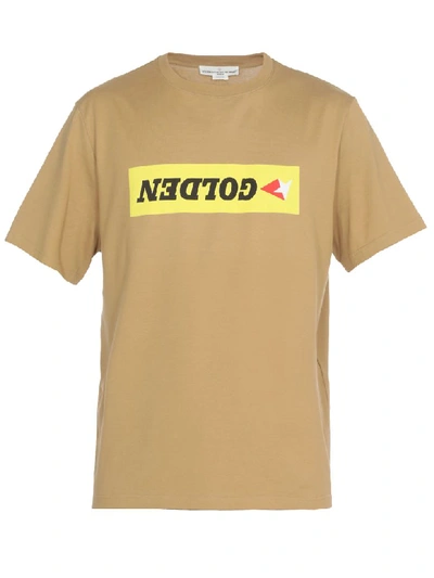 Golden Goose Reversed Golden Logo Print T-shirt In Dark Beige