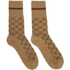 Gucci Gg Cotton Socks With Web In 9866 Beige