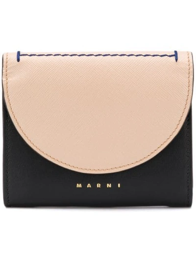 Marni Logo Printed Wallet In Neutrals