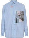 BURBERRY PRESS-STUD COLLAR MONTAGE PRINT SHIRT