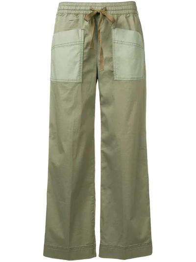 Tory Burch Twill Cargo Trousers - 绿色 In Lichen Green