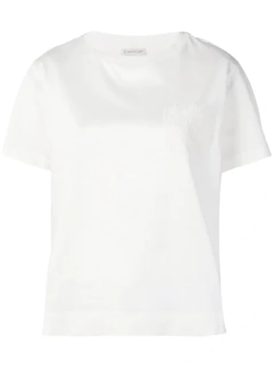 Moncler Embroidered Pocket T-shirt In White