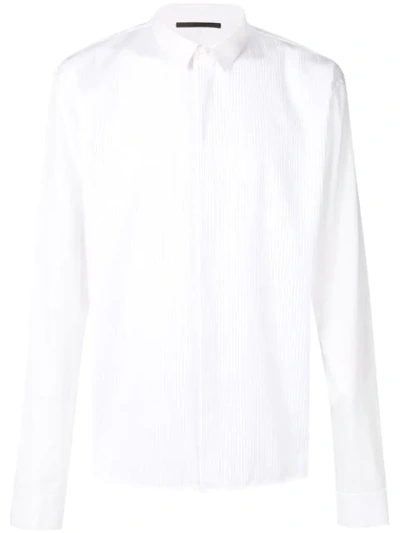 Haider Ackermann Mandarin Collar Poplin Dress Shirt In White