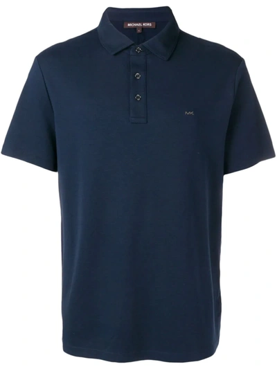 Michael Kors Embroidered Logo Polo Shirt In Blue