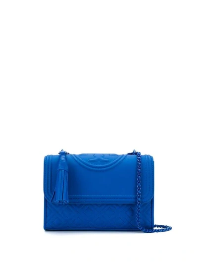 Tory Burch Women's Leather Shoulder Bag Fleming In Blue