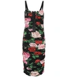 DOLCE & GABBANA FLORAL STRETCH-SILK DRESS,P00353644