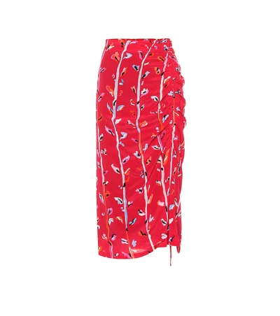 Altuzarra Fausto Painterly-floral Print Skirt In Pink