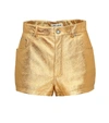 SAINT LAURENT Metallic leather shorts,P00373432