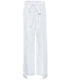 CHLOÉ PINSTRIPE SILK WIDE-LEG PANTS,P00380270