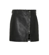 BURBERRY LEATHER MINISKIRT,P00381313