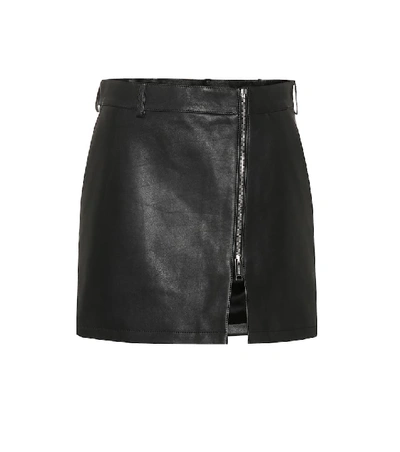 Burberry Zip-up Pocketed Mini Leather Skirt - 黑色 In Black