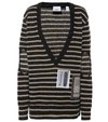BURBERRY STRIPED MOHAIR-BLEND SWEATER,P00381331