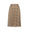 BURBERRY CHECK PLEATED SKIRT,P00382098