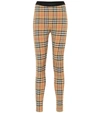 Burberry Women Archive Check Leggings In Beige