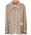 Burberry Printed Quilted Silk-faille Jacket In Beige