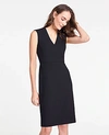 ANN TAYLOR THE TALL V-NECK DRESS IN BI-STRETCH,495628