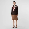 Burberry Silk Scarf Detail Wool Tailored Jacket In Coffee
