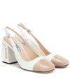 PRADA PATENT LEATHER SLINGBACK PUMPS,P00369246