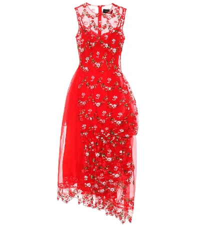 simone rocha embroidered dress Sheer Puff Sleeve Patchwork Flounce Dress – Simone Rocha