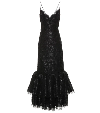 Alessandra Rich Lace Gown In Black