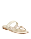 Manolo Blahnik Susa Crisscross Metallic Flat Sandals In Yellow Metallic