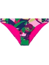 La Doublej Floral Print Hip Bikini Bottoms In Tom Tom Blu