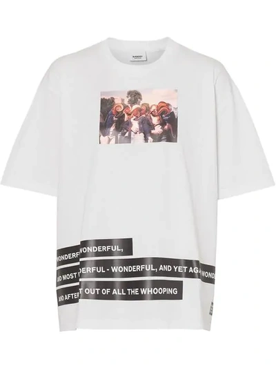 Burberry Photo Print Cotton Jersey T-shirt In White