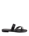 Manolo Blahnik Susa Crisscross Metallic Flat Sandals In Black