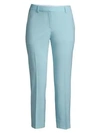 Theory Treeca Skinny-leg Cropped Good Wool Suiting Pants In Blue Storm