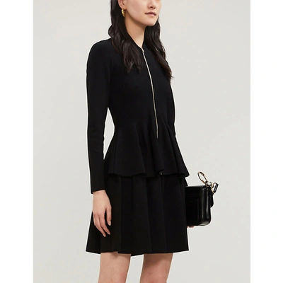 Stella Mccartney Pleated Stretch-knit Skirt In Black