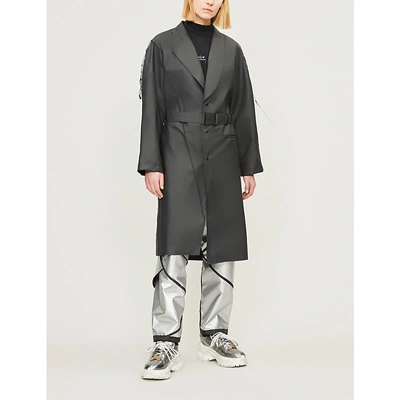 A-cold-wall* Belted Waxed-shell Trench Coat In Black