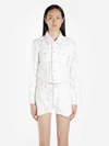 Off-white Cropped Embroidered Denim Jacket In White