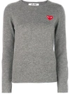 COMME DES GARÇONS PLAY ALMOND-EYE HEART PATCH PULLOVER