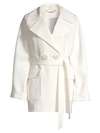 ELIE TAHARI Amelie Crinkle Linen-Blend Belted Jacket
