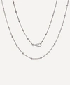 ANNOUSHKA 14CT WHITE GOLD SATURN LONG CHAIN NECKLACE,000617594