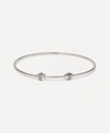 ANNOUSHKA 18CT WHITE GOLD MYTHOLOGY WHITE SAPPHIRE CHARM BANGLE,000617337