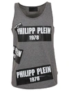 PHILIPP PLEIN LOGO PRINT TANK TOP,10850012