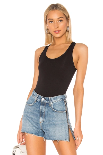 Rag & Bone The Tank Stretch Cotton Bodysuit In Black