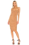 NORMA KAMALI NORMA KAMALI X REVOLVE BILL DRESS IN TAN.,NKAM-WD192