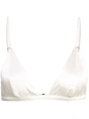 Fleur Du Mal Luxe Triangle Bra In White