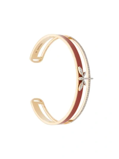 Anapsara Dragonfly Band Bracelet In Yellow Gold