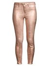L AGENCE Margot Ankle-Length Skinny Metallic Jeans