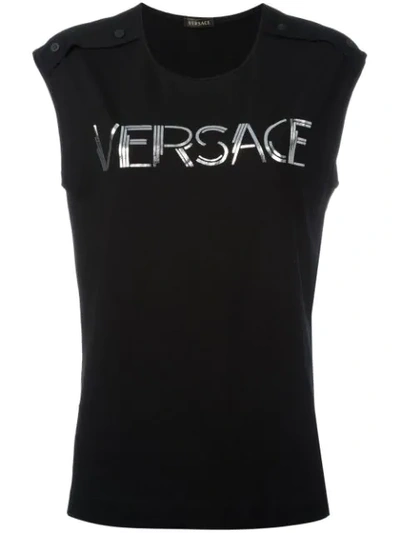 Versace Logo坦克背心 - 黑色 In Black