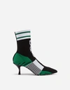 DOLCE & GABBANA STRETCH SOCK-STYLE ANKLE BOOTS WITH LOGO