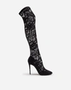 DOLCE & GABBANA STRETCH LACE AND GROS GRAIN BOOTS